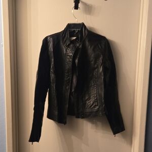 a new day Black Leather Jacket